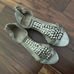 Enzo Angiolini Metallic Embellished Sandals
